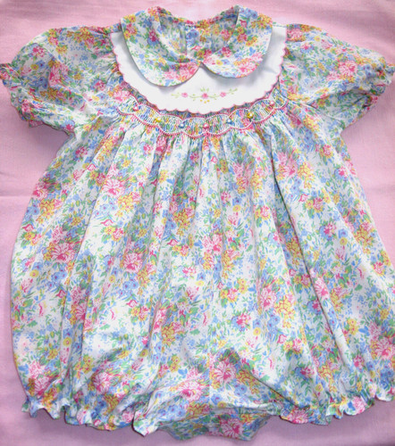 Vintage smocked ditsy floral - ,