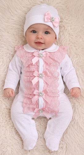 Romany spanish pink lace trim - pink,