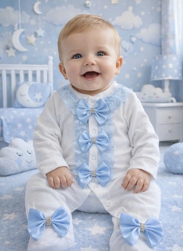 Romany babygrow blue - babygrow, and