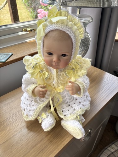 Newborn baby cardigan bonnett - newborn,