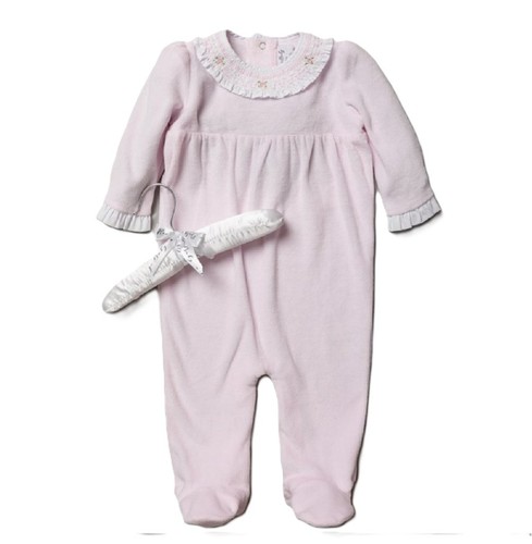 Baby girl velour sleepsuit - girl,