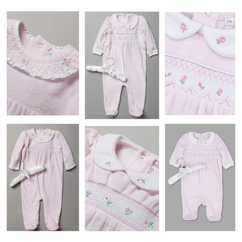 Baby girl velour sleepsuit - girl,