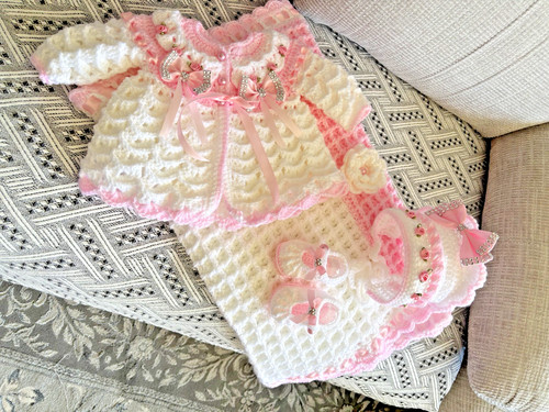 Stunning pram set cardigan - stunning,